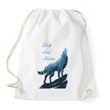 PRINTFASHION Farkas és a természet - Sportzsák, Tornazsák - Fehér tornazsák