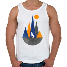 PRINTFASHION Farkas és hegyek 2 - Férfi atléta - Fehér