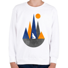 PRINTFASHION Farkas és hegyek 2 - Gyerek pulóver - Fehér gyerek pulóver, kardigán