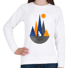 PRINTFASHION Farkas és hegyek 2 - Női pulóver - Fehér női pulóver, kardigán