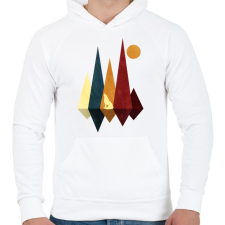 PRINTFASHION Farkas és hegyek 5 - Férfi kapucnis pulóver - Fehér férfi pulóver, kardigán
