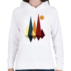 PRINTFASHION Farkas és hegyek 5 - Női kapucnis pulóver - Fehér