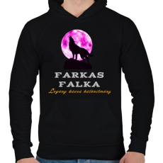 PRINTFASHION farkas falka legénybúcsú különítmény - Férfi kapucnis pulóver - Fekete