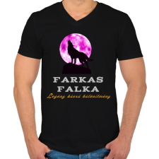 PRINTFASHION farkas falka legénybúcsú különítmény - Férfi V-nyakú póló - Fekete férfi póló