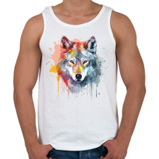 PRINTFASHION Farkas - Férfi atléta - Fehér atléta, trikó