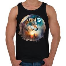 PRINTFASHION Farkas  - Férfi atléta - Fekete