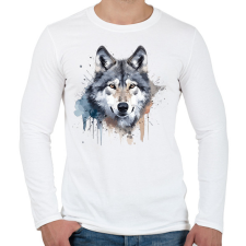 PRINTFASHION Farkas - Férfi hosszú ujjú póló - Fehér férfi póló