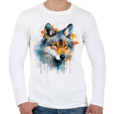PRINTFASHION farkas - Férfi hosszú ujjú póló - Fehér
