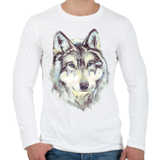 PRINTFASHION Farkas - Férfi hosszú ujjú póló - Fehér férfi póló