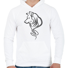 PRINTFASHION Farkas - Férfi kapucnis pulóver - Fehér férfi pulóver, kardigán