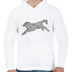 PRINTFASHION Farkas - Férfi kapucnis pulóver - Fehér