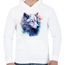 PRINTFASHION farkas - Férfi kapucnis pulóver - Fehér férfi pulóver, kardigán
