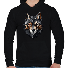 PRINTFASHION Farkas  - Férfi kapucnis pulóver - Fekete