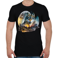 PRINTFASHION Farkas  - Férfi póló - Fekete