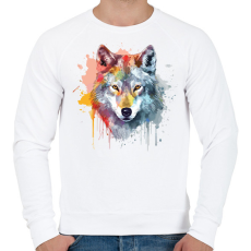 PRINTFASHION Farkas - Férfi pulóver - Fehér