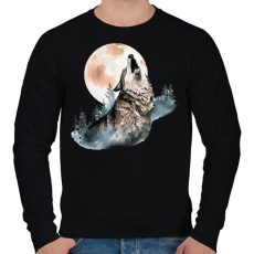 PRINTFASHION Farkas  - Férfi pulóver - Fekete