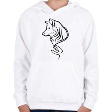 PRINTFASHION Farkas - Gyerek kapucnis pulóver - Fehér gyerek pulóver, kardigán