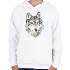 PRINTFASHION farkas - Gyerek kapucnis pulóver - Fehér