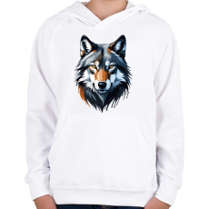 PRINTFASHION Farkas  - Gyerek kapucnis pulóver - Fehér