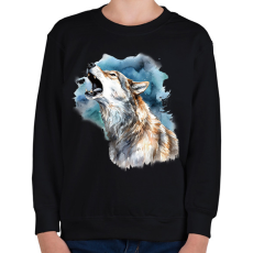 PRINTFASHION Farkas  - Gyerek pulóver - Fekete