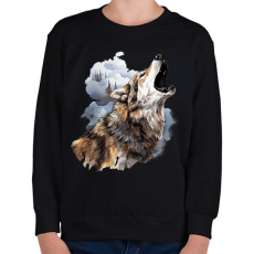 PRINTFASHION Farkas  - Gyerek pulóver - Fekete