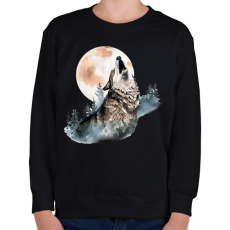PRINTFASHION Farkas  - Gyerek pulóver - Fekete