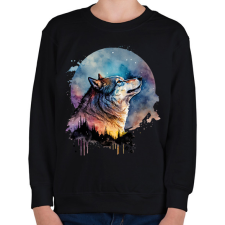 PRINTFASHION Farkas - Gyerek pulóver - Fekete gyerek pulóver, kardigán
