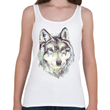 PRINTFASHION farkas - Női atléta - Fehér női trikó