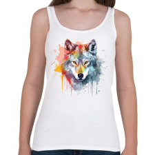 PRINTFASHION Farkas - Női atléta - Fehér női trikó