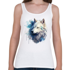 PRINTFASHION farkas - Női atléta - Fehér női trikó