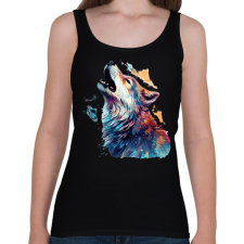 PRINTFASHION farkas - Női atléta - Fekete női trikó