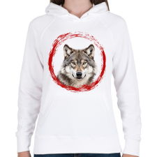 PRINTFASHION farkas - Női kapucnis pulóver - Fehér női pulóver, kardigán