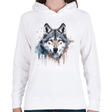 PRINTFASHION Farkas - Női kapucnis pulóver - Fehér