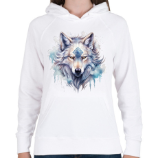 PRINTFASHION farkas - Női kapucnis pulóver - Fehér