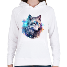 PRINTFASHION farkas - Női kapucnis pulóver - Fehér