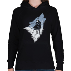 PRINTFASHION Farkas - Női kapucnis pulóver - Fekete