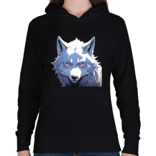PRINTFASHION farkas - Női kapucnis pulóver - Fekete női pulóver, kardigán