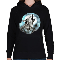 PRINTFASHION Farkas  - Női kapucnis pulóver - Fekete