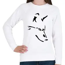 PRINTFASHION Farkas  - Női pulóver - Fehér női pulóver, kardigán