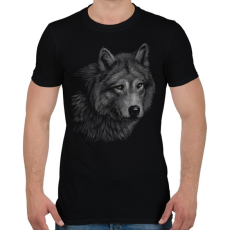 PRINTFASHION Farkas portré - Férfi póló - Fekete
