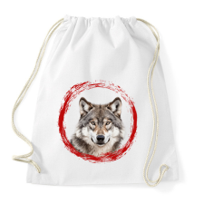 PRINTFASHION farkas - Sportzsák, Tornazsák - Fehér tornazsák