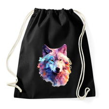 PRINTFASHION farkas - Sportzsák, Tornazsák - Fekete tornazsák