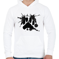 PRINTFASHION Farkas talp - Férfi kapucnis pulóver - Fehér férfi pulóver, kardigán