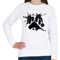 PRINTFASHION Farkas talp - Női pulóver - Fehér