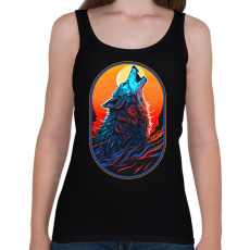 PRINTFASHION Farkas üvöltés a teliholdnál - Női atléta - Fekete