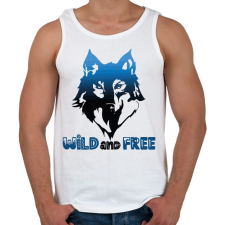PRINTFASHION Farkas - vad és szabad wild and free - Férfi atléta - Fehér atléta, trikó