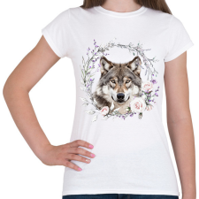 PRINTFASHION farkas virágokkal - Női póló - Fehér női póló