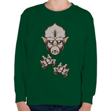 PRINTFASHION Farkasember - Gyerek pulóver - Sötétzöld gyerek pulóver, kardigán