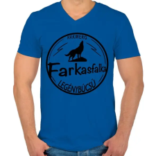 PRINTFASHION Farkasfalka legénybúcsú - Férfi V-nyakú póló - Királykék férfi póló