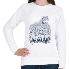 PRINTFASHION Farkashegy - Női pulóver - Fehér női pulóver, kardigán